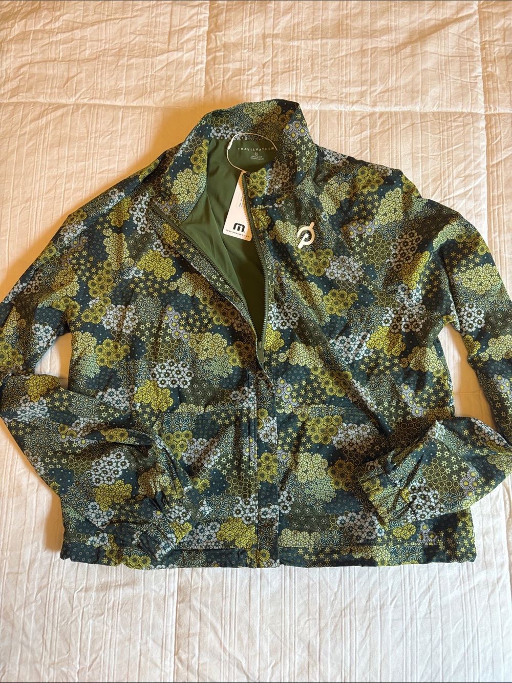 NWT Travis Mathew x Peloton New Light Jacket in Green Multi Sz XS